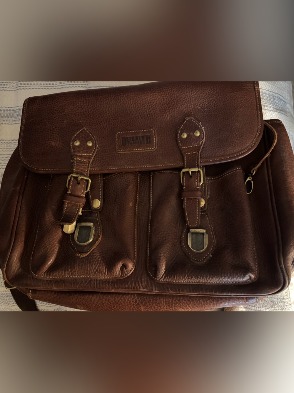 Duluth Trading Leather Messenger Bag - Brown